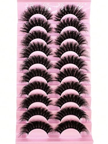 Faux Mink False Lashes 10 Pairs - Nude/Cat Eye/3D Styles