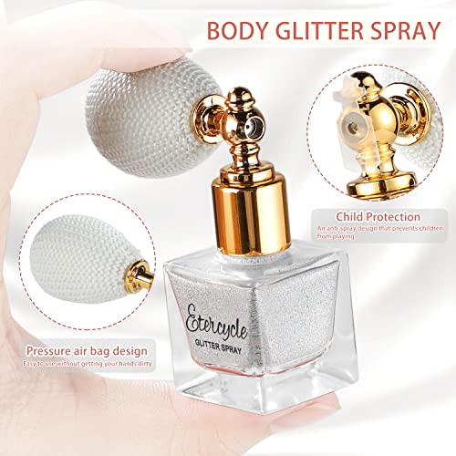 Etercycle Silver Body Glitter Spray – Shimmer Makeup