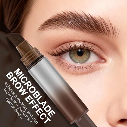 Microblading Eyebrow Pen with Press Pad Applicator – Natural Hair-Like Strokes
