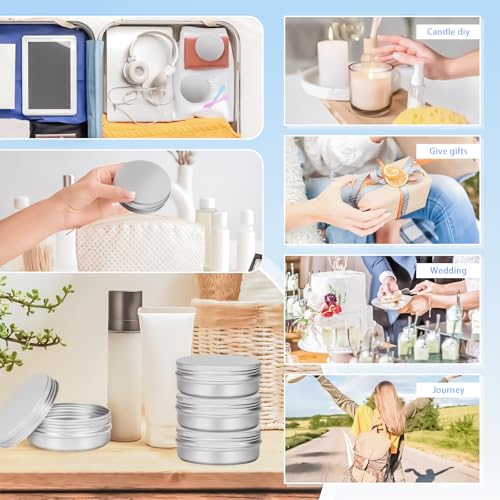 8-Pack 4oz Aluminum Tin Jars with Screw Lids for DIY & Storage