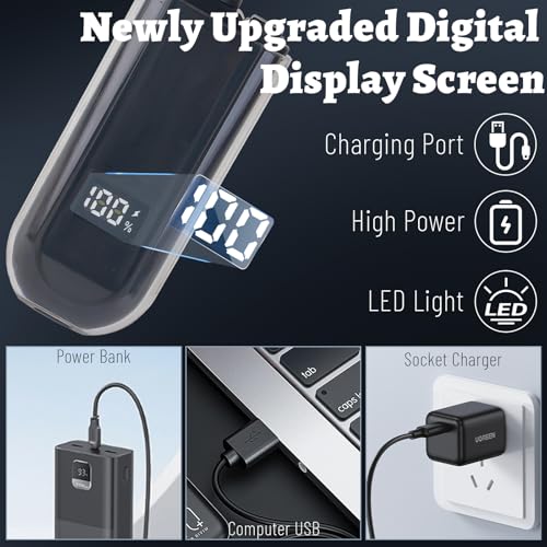 Nose and Ear Hair Trimmer for Men, 2026 Nose Hair Trimmer Clipper with LED Display for Women, Professional IPX7 Waterproof Dual Edge Blades Nasal Trimmer Clippers for Travel