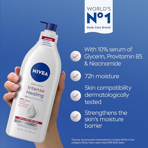 NIVEA Intense Healing Body Lotion, 16.9 FL OZ