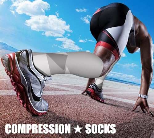 CHARMKING Compression Socks for Women & Men Circulation (3 Pairs) 15-20 mmHg is Best Athletic for Running, Flight Travel, Support, Cycling, Pregnant - Boost Performance, Durability (S/M, Multi 69)