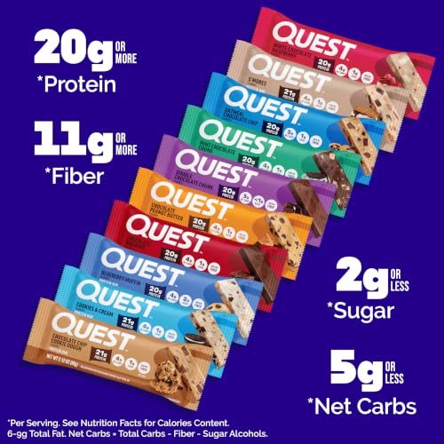 Quest Protein Bars Variety Pack, 12 Count - High Protein, Low Carb