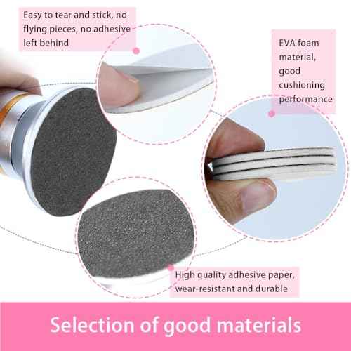 60 Pcs Sandpaper Set 1.7'' x 1.7'' for Electric Foot Callus Remover,Pedicure Disc,Sander Discs Replace Set - 1 Box (30 Fine Grit and 30 Coarse Grit)