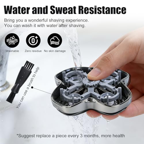 Pro 4 Shaver Replacement Heads Compatible with Skul Pitbulls Gold PRO, Silver PRO, Platinum PRO, Butterfly Kiss PRO Head Shavers, Floating 4 Heads for a Fast, Close and Smooth Shave (2 Pcs)