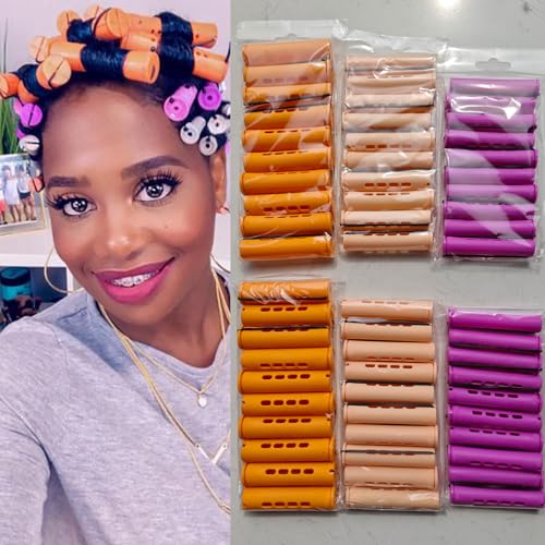 60 Pcs Perm Rods Set for Natural Hair - 3 Sizes Cold Wave Rods