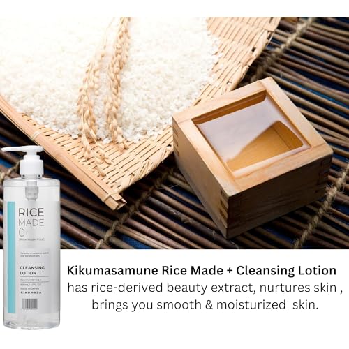 Kikumasamune 4-in-1 Rice Makeup Remover Face Wash + Facial Toner + Face Exfoliant for Women & Men, Oil Free Makeup Remover with Sake Rice Extract, Ceramides & Fruit Extracts in Japan 16.9 fl oz