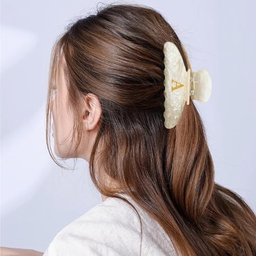 Large Marble Initial Claw Clip - 4" Acrylic Hair Clips