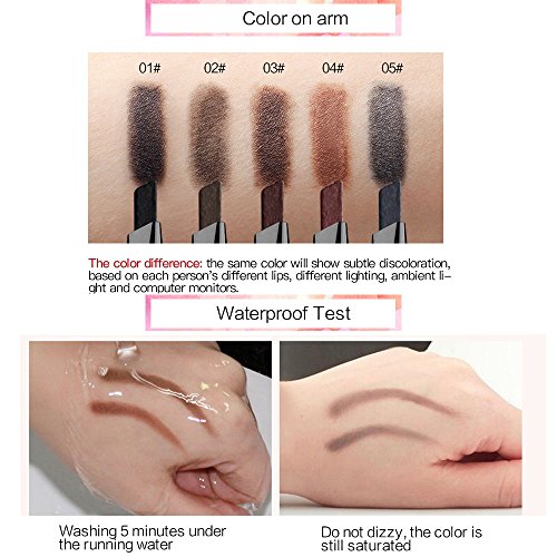 Niceface Eyebrow Pencil Gray #5 Double-Ended Precision Waterproof, Cruelty-Free