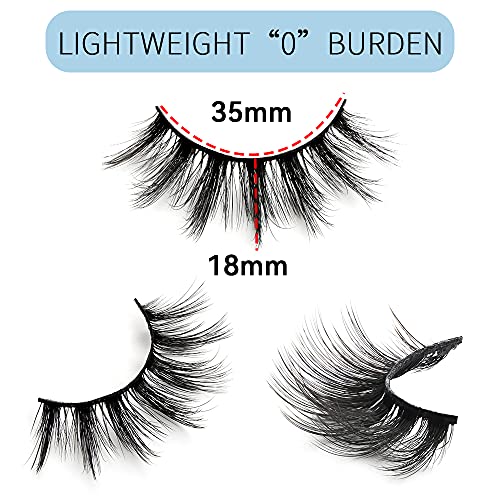 3D Faux Mink Lashes 18mm - 5 Pairs Fluffy False Eyelashes