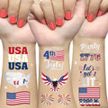 Fourth of July Decorations Temporary Tattoos 30 Giltter Style Red White and Blue Patriotic Party Supplies 4th of July Accessories USA America Flag Memorial Day Independence Day Labor Day