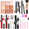Complete Makeup Set with 9 Colors Eyeshadow, Lip Gloss & Brushes