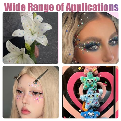 Self Adhesive Face Gems Stickers with Stars, Moons, Hearts - Rave Festival Makeup Accessories