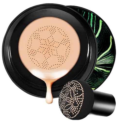 Moisture Cushion CC Cream Foundation for Mature Skin - Flawless Concealer BB Cream with Mushroom Head, Long-Lasting Waterproof Air Cushion CC, Natural honey and pine Makeup cream, Even Skin Tone£¨02#£©