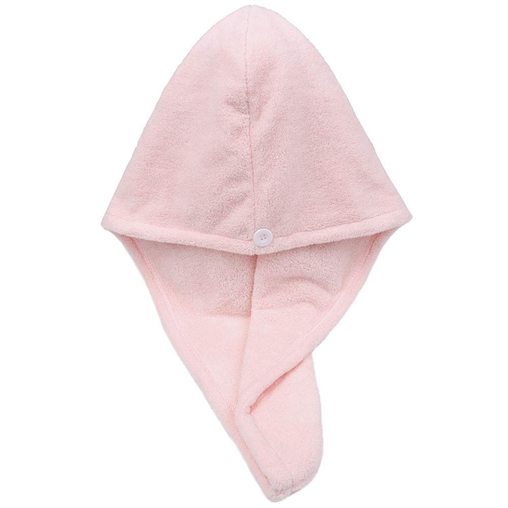 Microfiber Hair Drying Wrap Towel for Women Turban Fast Dry Pink