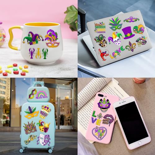 105 PCS Mardi Gras Temporary Tattoos - Party Favor Stickers