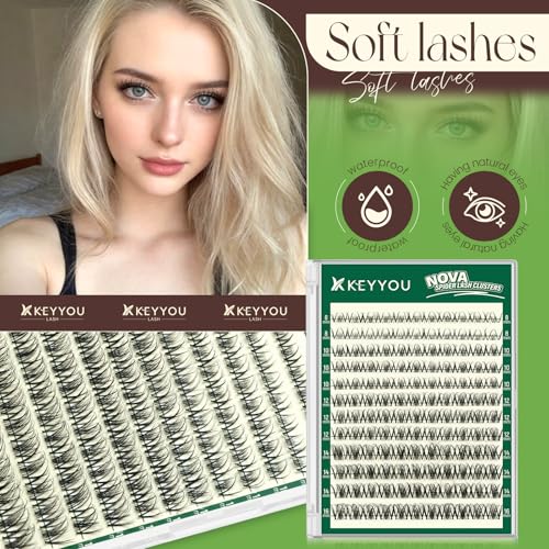 KEYYOU Spider Lash Clusters 8-16mm D Curl Wispy Eyelashes