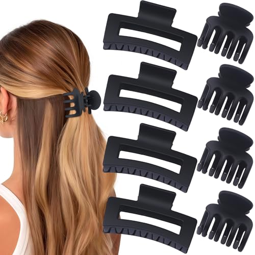 8 Pcs Medium & Small Hair Clips Set for Women - Durable Claw Clips