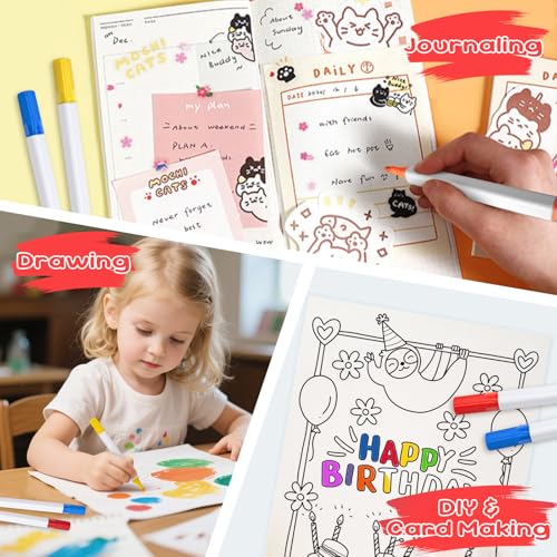Temporary Tattoos, Eleanore's Diary DIY Tattoos Sticker for Kids Adults, Art & Crafts Set with 10 Marker Pen, 15 Transfer Paper & 15 Adhesive Film, Class Home Activity Birthday Party Favors Gifts
