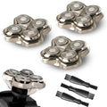 3Pack Pro 4 Shaver Replacement Heads for Skulls Pitbulls Series Gold PRO, Silver PRO, Platinum PRO, Butterfly Kiss PRO Head Shavers, Floating 4 Heads for a Fast, Close and Smooth Shave.