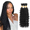 12-Inch Deep Wave Human Hair Bundles - Natural Black, 3 Pack