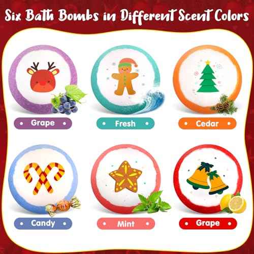 Christmas Bath Bombs for Kids with Surprise Inside,Bath Bombs Sets with 6 Pack Bubble Bath Bomb for Girls and Boys, Nice Gifts for Kids
