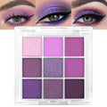 Erinde 9-Color Eyeshadow Palette - Purple Lavender Shimmer Matte