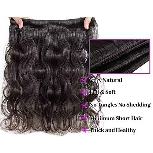 Aspumod 12A Human Hair Bundles Body Wave 3 Bundles Human Hair 16 18 20Inch Unprocessed Brazilian Virgin Hair Bundles Quick Weave Hair Extension