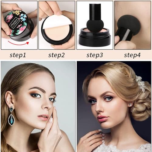 Mushroom Head Air Cushion BB Cream,Concealer Lasting Nude Makeup Moisturizing Pigment CC Liquid Foundation, Even Skin Tone Makeup Base Primer£¨Natural£©