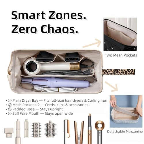 Cheetah Quilted Hair Tools Travel Bag | Shark FlexStyle Carrying Case
