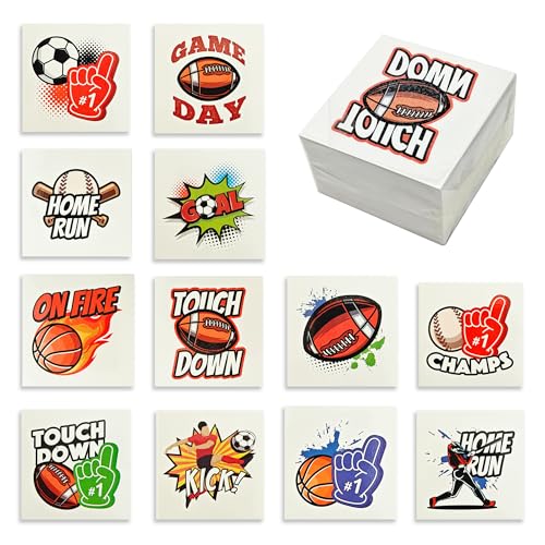 Playbees Sports Temporary Tattoos 144 Pack