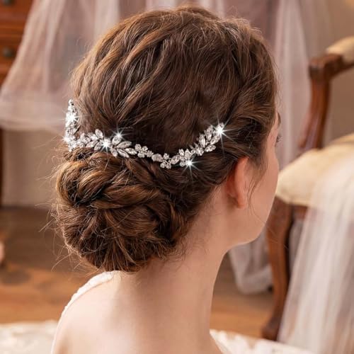 Silver Wedding Crystal Hair Comb | Bridal Rhinestone Headpiece