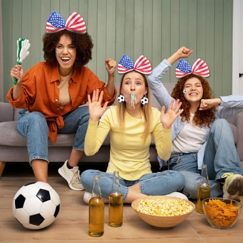 Soccer Fan Accessories Set for Adults - Headband, Earrings & Cheer Wand