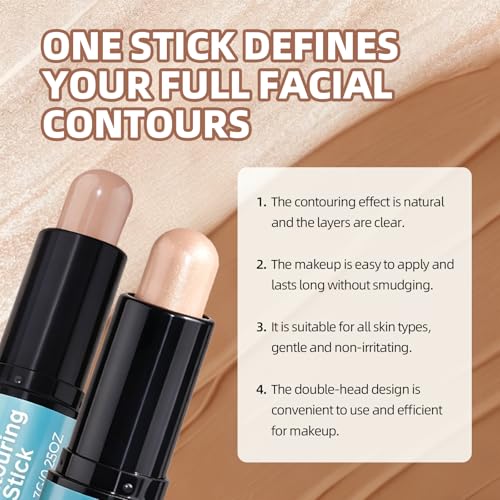 2-in-1 Contour & Highlighter Stick - Tan & Deep Champagne