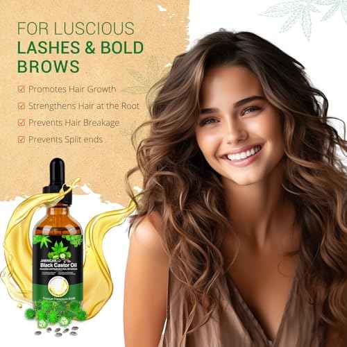 Castor Oil, Black Castor Oil for Hair Growth, 2 Fl Oz Pure & Cold Pressed Hair Oils for Eyelashes and Eyebrows, Moisturizing Scalp, Skin and Nails