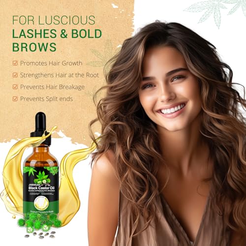 Black Castor Oil for Hair Growth & Eyelashes, 2 Fl Oz