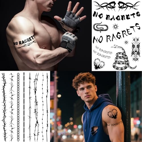 Temporary Tattoo Stickers - 40+ Realistic Designs, 4 Sheets