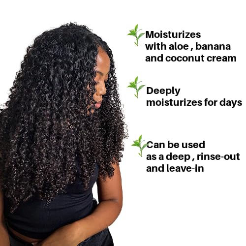 Ecoslay Banana Cream Deep Conditioner (16 oz) - Nourishing Hair Mask for Dry, Frizzy, and Curly Hair - Plant-Based Deep Conditioning Treatment for Natural and Color Treated Hair