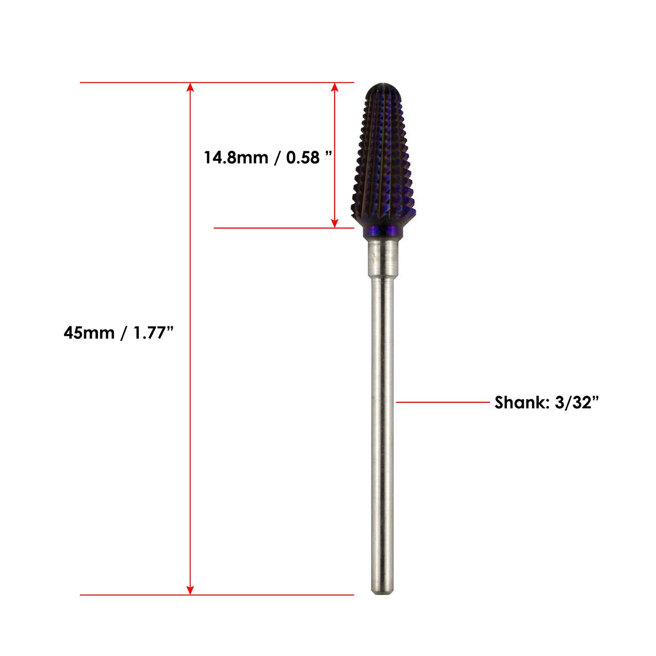 C & I TAPERED TORNADO & TEXAS TORNADO Nail Drill Bit for Nail Drill Machine, Purple Coated (Texas Tornado C)