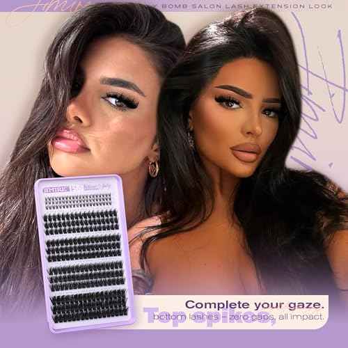 Manga Lash Clusters with Spikes Eyelash Clusters with Bottom Lashes 12-18MM Long Fairy Cluster Eyelash Extensions 264Pcs 150D Wispy Individual Lashes Extension DIY at Home by JIMIRE