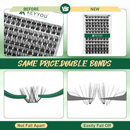 Lash Clusters,96 Pcs Cluster Lashes D Curl 10-18MIX DIY Lash Extensions Eyelash Clusters,KEYYOU Volume Wispy Individual Lashes Soft&Comfortable Easy DIY at Home(Y01,D-10-18MIX)