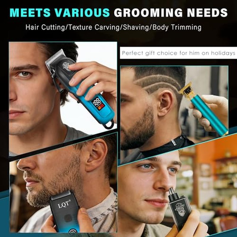 LQT 5-in-1 Cordless Hair Clipper & Grooming Kit with LED Display