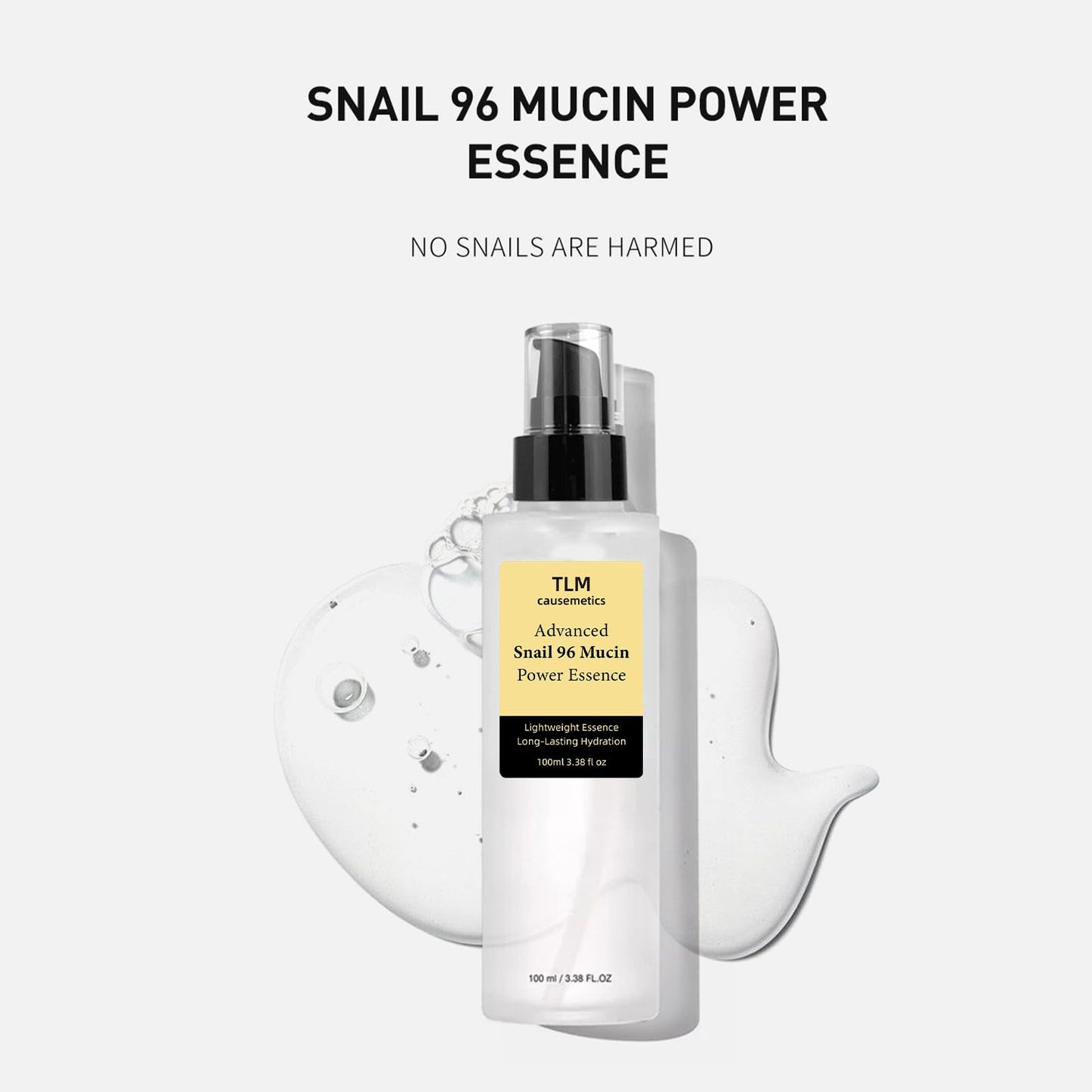 Snail Mucin 96% Power Repairing Essence 100ml, Hydrating Serum for Face with Snail Secretion Filtrate for Dull Skin & Fine Lines (2PCS)