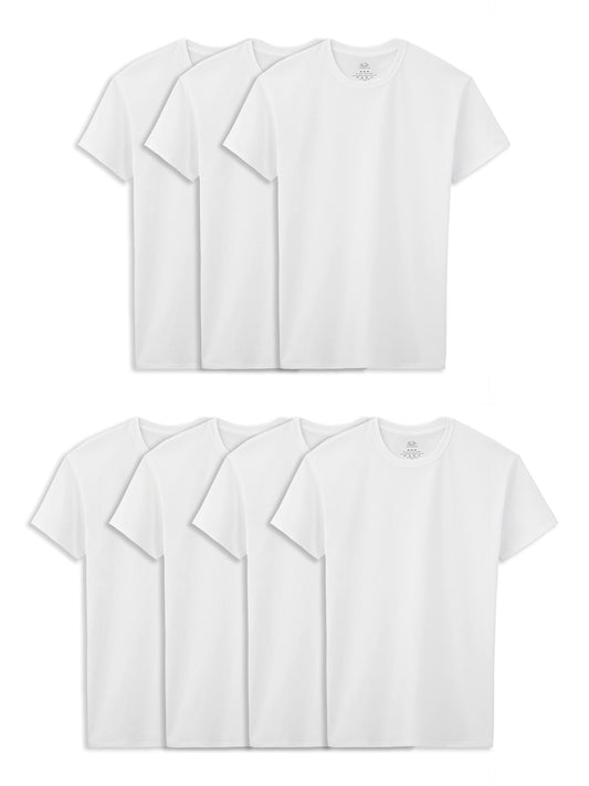 Fruit Of The Loom Boys Eversoft Cotton Undershirts, T Shirts & Tank Tops Underwear, T Shirt - Boys - 7 Pack - White, X-Small US