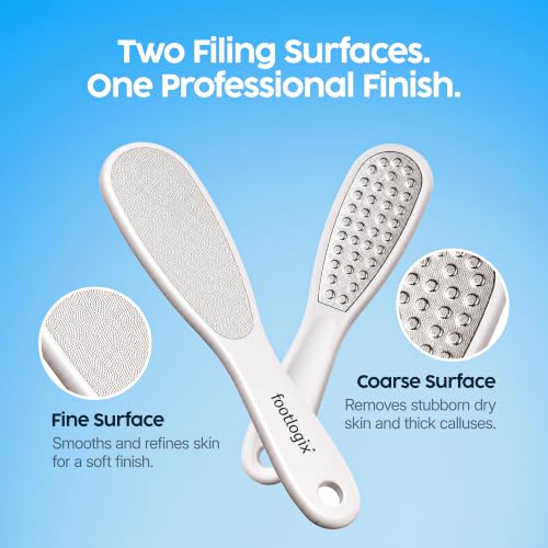Footlogix Double-Sided Stainless Steel Foot File - Pedicure Callus Remover