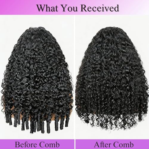 Pinketer Burmese Curly Half Wig Human Hair 14" Glueless