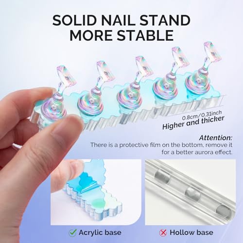 MelodySusie Nail Stand for Press On Nails - 2 Blue Bases