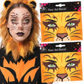 Lion Face Temporary Tattoos with Glitter - 2 Sheets