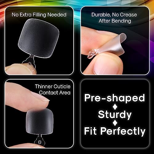 500Pcs Gel x Toe Nail Tips, Matte Short Pre-shaped Full Cover False Toenails Gel Tips Press on Nails,12 Sizes Summer Toe Tips for Soak off Gel Extension Systems at Home DIY Salon Manicure